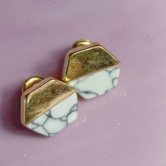Alquimia Jewelry - GOLD MARBLED STUD EARRINGS